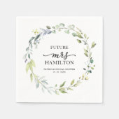 キュートグリーンリーユーカリリースブライダルシャワー スタンダードカクテルナプキン (正面)