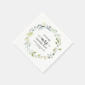 キュートグリーンリーユーカリリースブライダルシャワー スタンダードカクテルナプキン (角)