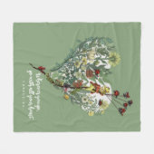 キュートグリーンレディーバグインスパイアズアドベンチャー引用文 フリースブランケット (正面(横))