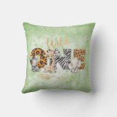 キュートグリーンワイルドサファリジャングルアニマルズ装飾用クッション クッション (裏面)