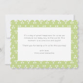 キュートグリーン恐竜ベビー誕生 案内状 (裏面)