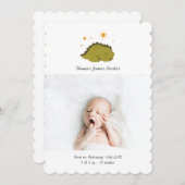 キュートグリーン恐竜ベビー誕生 案内状 (正面/裏面)