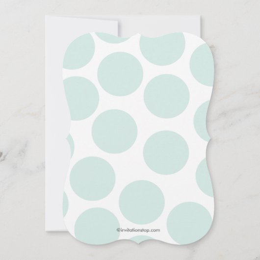 キュートグリーン水玉模様クロスコミュニオン招待状 招待状 (裏面)