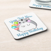 キュートグレーかわいいハムスター コースター (左側)