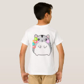 キュートグレーかわいいハムスター Tシャツ (裏面フル)
