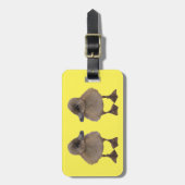 キュートグレーアクリングス写真カスタム文字 ラゲッジタグ (正面縦)