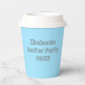 キュートグレーイースターバニーボーイズ青名 紙コップ (裏面)