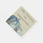 キュートグレーウッドオータム秋ブルーパンプキンナプキン スタンダードランチョンナプキン (角)