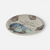 キュートグレーウッドオータム秋ブルーパンプキン紙P ペーパープレート (アングル)