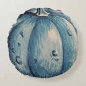 キュートグレーウッドオータム秋ブルーパンプキン ラウンドクッション (正面)