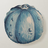 キュートグレーウッドオータム秋ブルーパンプキン ラウンドクッション (裏面)