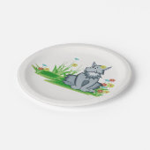 キュートグレーウルフキッズウッドランドパーティーデコール ペーパープレート (アングル)