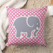 キュートグレーエレファントオン水玉模様パターン子供部屋 クッション (ブランケット)