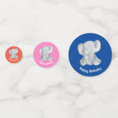 キュートグレーエレファントテーブル紙吹雪 コンフェッティ (正面)