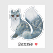 キュートグレーキツネ シール (シート)