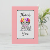 キュートグレーキャットフラットサンキューカード サンキューカード (スタンド正面)