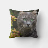 キュートグレーキャット装飾用クッション クッション (裏面)