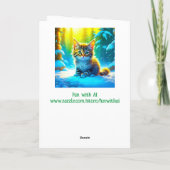 キュートグレークリスマスキットンホリデー恵み カード (裏面)