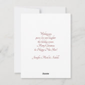 キュートグレータブビーキャットクリスマスハットクリスマス シーズンカード (裏面)