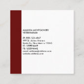 キュートグレータブビーキャットクリスマスハットクリスマス スクエア名刺 (裏面)