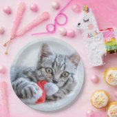 キュートグレータブビーキャットクリスマスハットクリスマス ペーパープレート (パーティー)