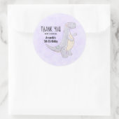 キュートグレーティラノサウルスレックス恐竜のおもちゃ誕生日 ラウンドシール (バッグ)