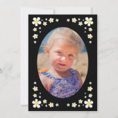 キュートグレードレスプリンセスフローラ写真誕生日 招待状 (裏面)