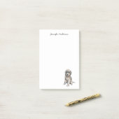 キュートグレードードルウォーターパーソナライズされたカラー犬 ポストイット (デスク上)