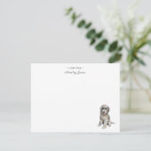 キュートグレードードルドッグフラットノートカード サンキューカード (スタンド正面)