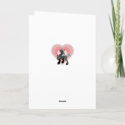 キュートグレーポニーとハートズホースバレンタインデー シーズンカード (裏面)