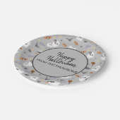 キュートグレー不気味幽霊ハロウィーンパターン ペーパープレート (アングル)