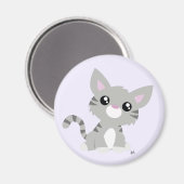 キュートグレー子猫磁石 マグネット (正面/裏面)