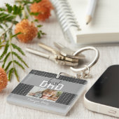 キュートグレー最高のハートパパフォトファーザーズデイキーチ キーホルダー (正面右)