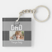 キュートグレー最高のハートパパフォトファーザーズデイキーチ キーホルダー (裏面)