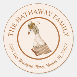 キュートグース差出人住所ラベル ラウンドシール