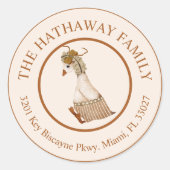 キュートグース差出人住所ラベル ラウンドシール (正面)