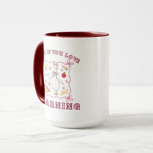 キュートグース新学期コーヒーマグ先生プレゼント マグカップ (正面左)