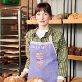 キュートケーキマカロンパティシエベーカリーパープル エプロン