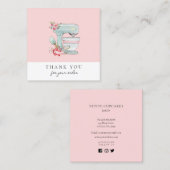 キュートケーキミキピンクベーカリーありがとう スクエア名刺 (正面/裏面)