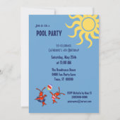 キュートケージャンクロフィッシュプールパーティー 招待状 (裏面)