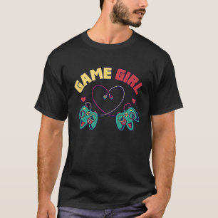 キュートゲーマーガールコントローラーハート Tシャツ
