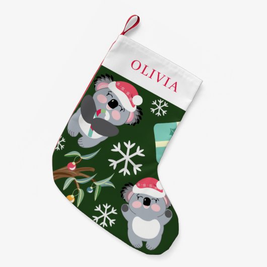 キュートコアラクリスマスストッキング スモールクリスマスストッキング (正面 (吊り時))