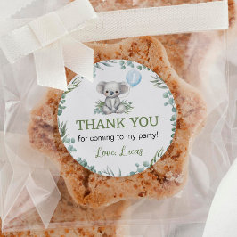 キュートコアラグリーナリーガール誕生日 ラウンドシール