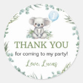 キュートコアラグリーナリーガール誕生日 ラウンドシール (正面)
