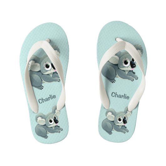 キュートコアラス名前をカスタムするビーチサンダル キッズビーチサンダル (フットベッド)