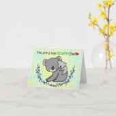 キュートコアラパパおもしろいアニマルオーストラリアの父の日 カード (黄色い花)