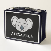 キュートコアラパーソナライズされた名前をカスタムする新学期 メタルランチボックス (裏面)