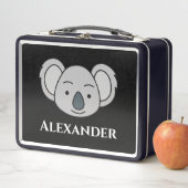 キュートコアラパーソナライズされた名前をカスタムする新学期 メタルランチボックス (インサイチュ)
