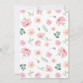 キュートコアラピンクフローラガール誕生日 招待状 (裏面)