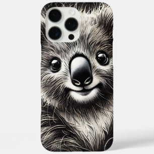 キュートコアラベアイラストレーションオンテクスチャーサーフェス iPhone 16 PRO MAXケース